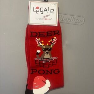 Deer Pong Christmas Socks. NWT